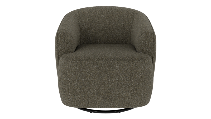 125693 b sb A Dermot lounge chair swivel+swing green-brown fabric Oscar #88 (c3).