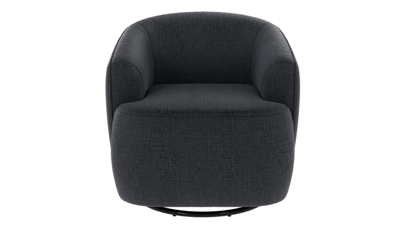 125619 b sb A Dermot lounge chair swivel+swing dark blue fabric Robin #90 (c3).