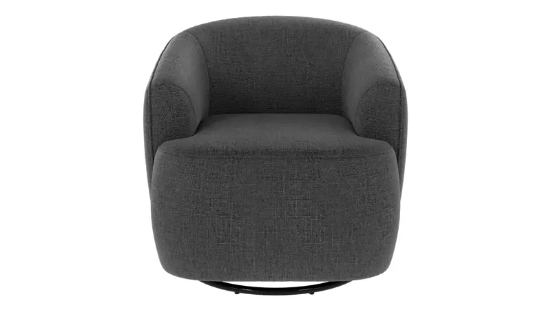 125489 b sb A Dermot lounge chair swivel+swing dark grey fabric Robin #66 (c3).