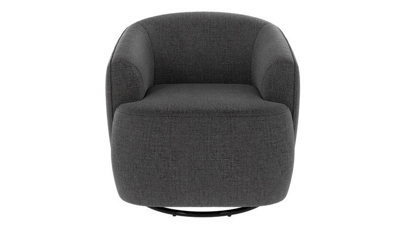 125489 b sb A Dermot lounge chair swivel+swing dark grey fabric Robin #66 (c3).
