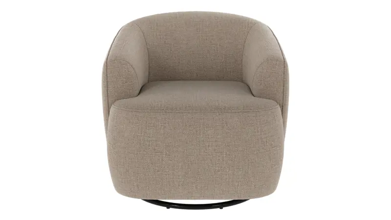 125493 b sb A Dermot lounge chair swivel+swing grey-beige fabric Robin #109 (c3).