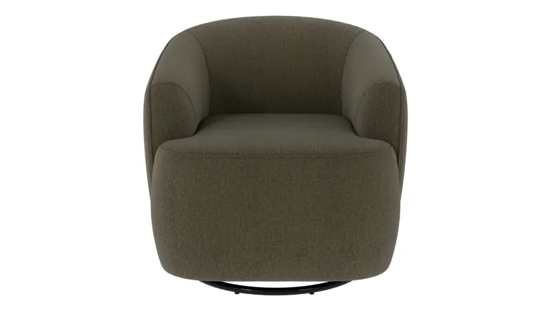 125431 b sb A Dermot lounge chair swivel+swing green fabric Brenda #77 (c1).