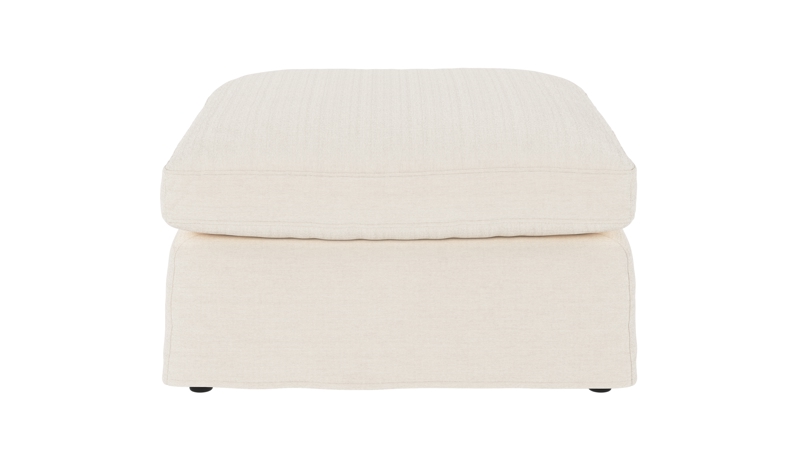 125913 b sb A Peyton foot stool white fabric Ursula #248 (c3).