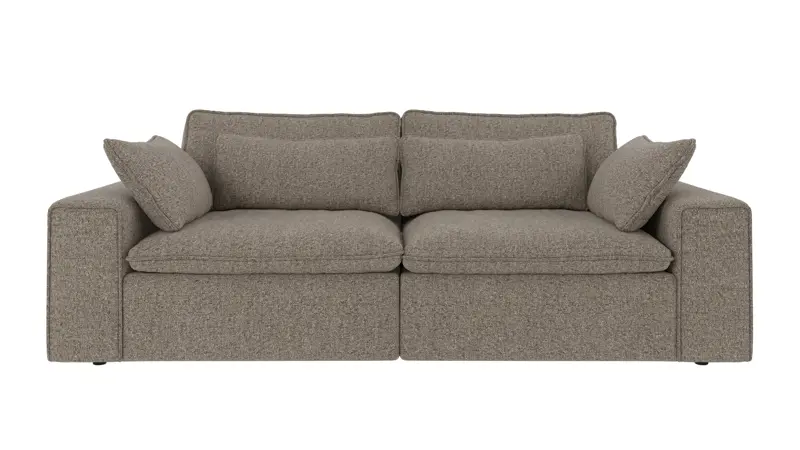 219391 b sb A Rawlins sofa 3-seater light brown fabric Oscar #13 (c3).