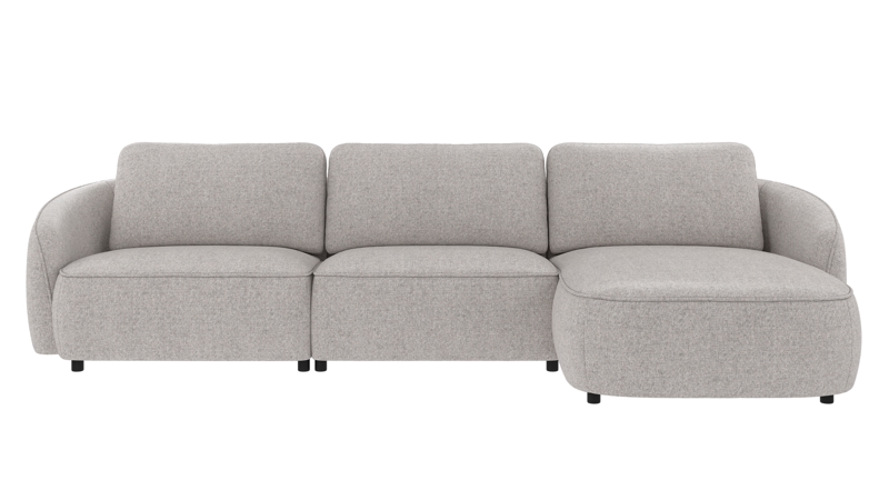 242563 b sb A Norris sofa 4-seater-chaise longue R light grey fabric Oscar #196 (c3).