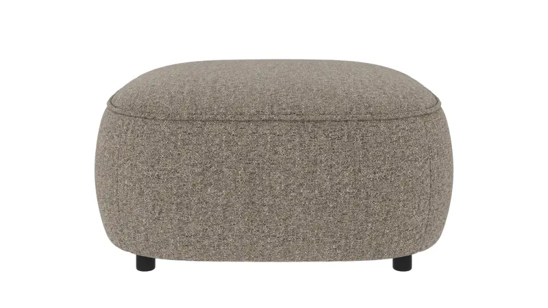 242574 b sb A Norris footstool light brown fabric Oscar #13 (c3).