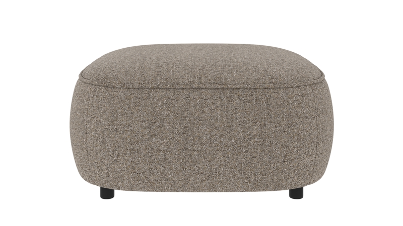242574 b sb A Norris footstool light brown fabric Oscar #13 (c3).