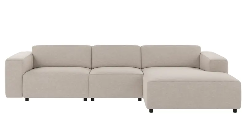 149783 b sb A Willard sofa 4-seater-chaise longue R beige fabric Oscar #124 (c3).