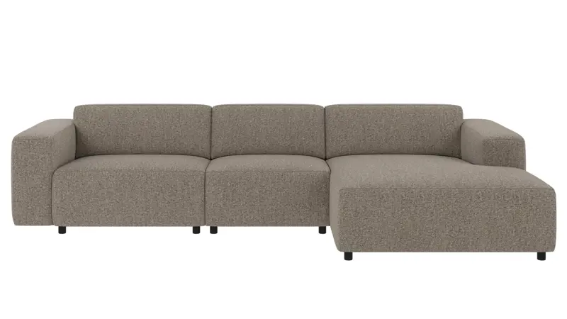 149803 b sb A Willard sofa 4-seater-chaise longue R light brown fabric Oscar #13 (c3).