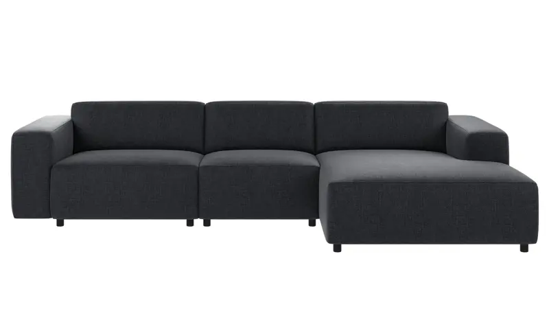 149503 b sb A Willard sofa 4-seater-chaise longue R dark blue fabric Robin #90 (c3).