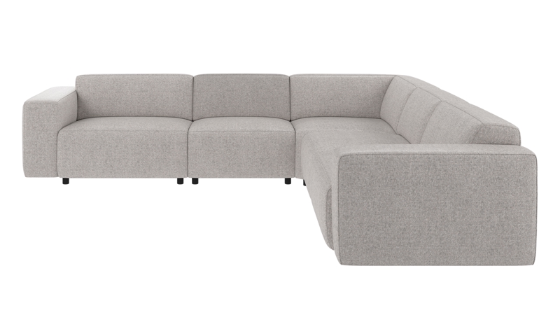 149798 b sb A Willard corner sofa 3+3-seater light grey fabric Oscar #196 (c3).