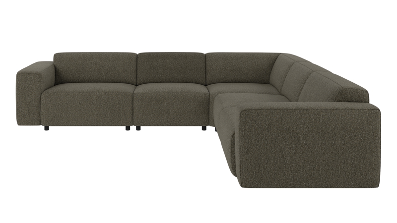 149818 b sb A Willard corner sofa 3+3-seater green-brown fabric Oscar #88 (c3).