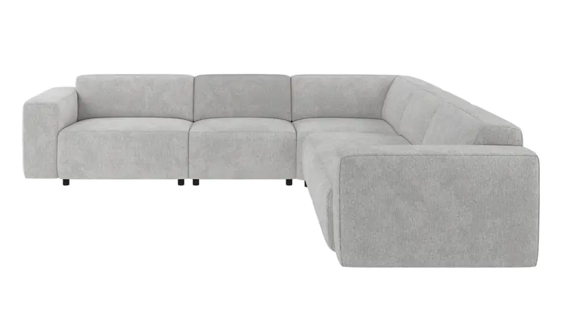 149208 b sb A Willard corner sofa 3+3-seater light grey fabric Max #60 (c2).