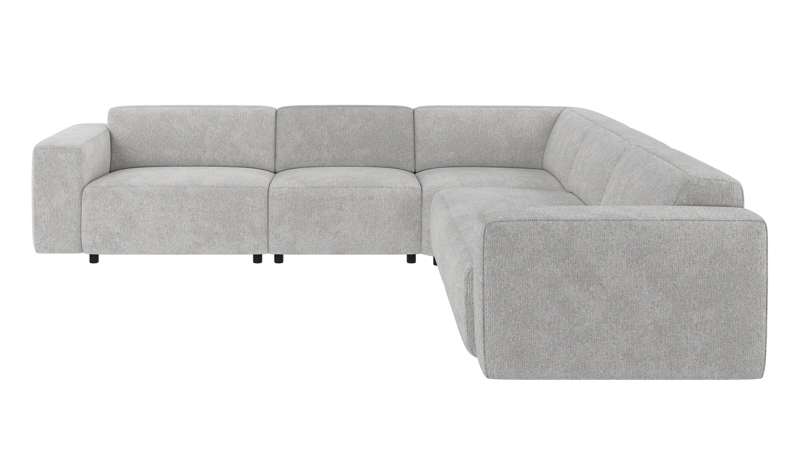 149208 b sb A Willard corner sofa 3+3-seater light grey fabric Max #60 (c2).