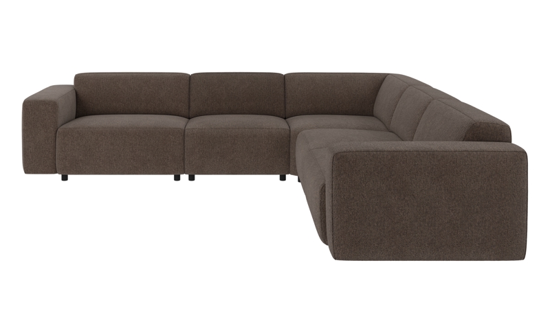 149248 b sb A Willard corner sofa 3+3-seater brown-grey fabric Max #176 (c2).