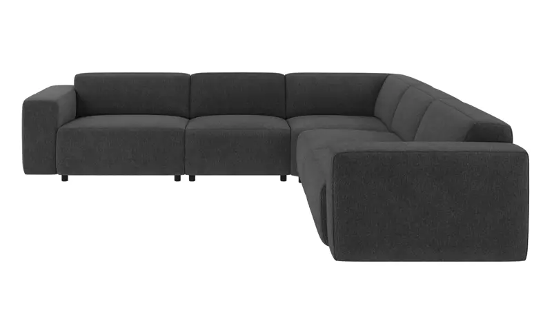 149258 b sb A Willard corner sofa 3+3-seater dark grey fabric Max #169 (c2).