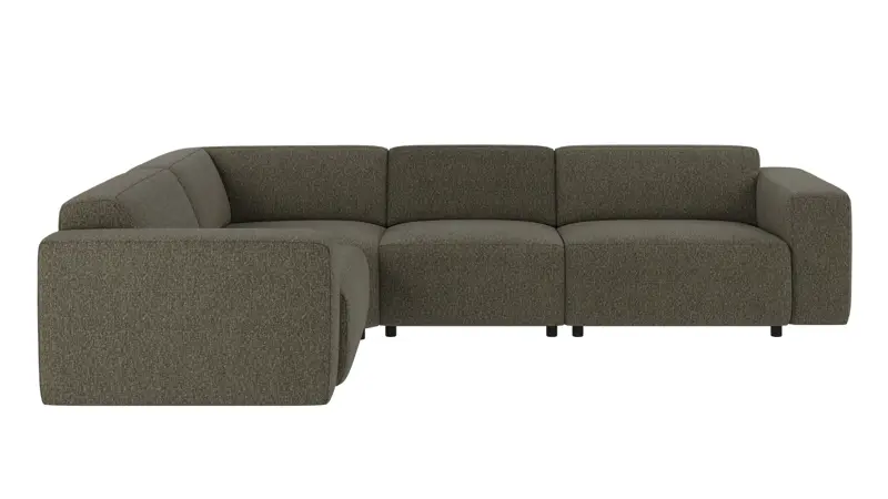 149816 b sb A Willard corner sofa 2+3-seater green-brown fabric Oscar #88 (c3).