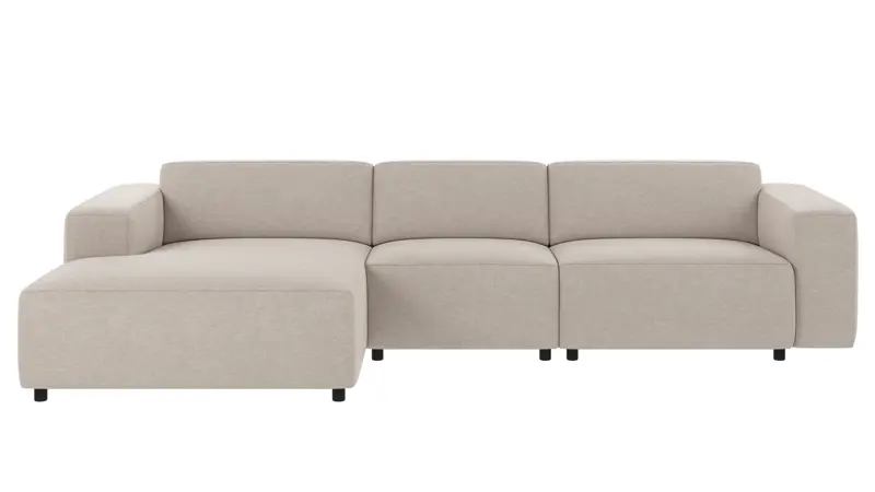 149785 b sb A Willard sofa 4-seater-chaise longue L beige fabric Oscar #124 (c3).