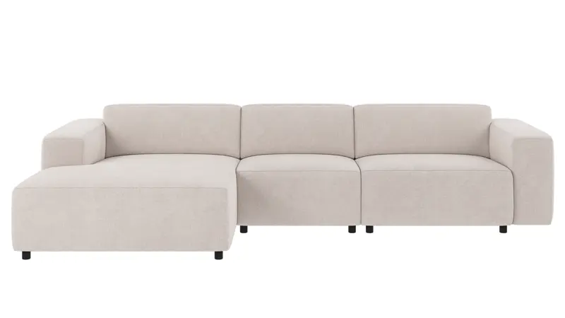 149105 b sb A Willard sofa 4 seater-chaise longue L light beige fabric Brenda #22 (c1).