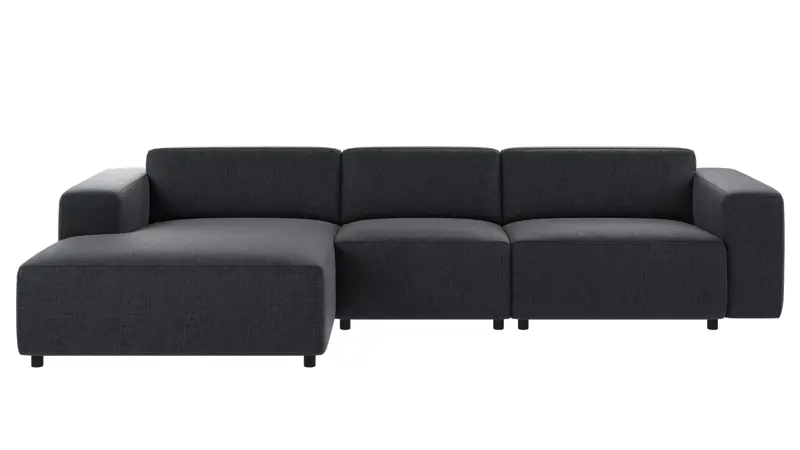 149505 b sb A Willard sofa 4-seater-chaise longue L dark blue fabric Robin #90 (c3).