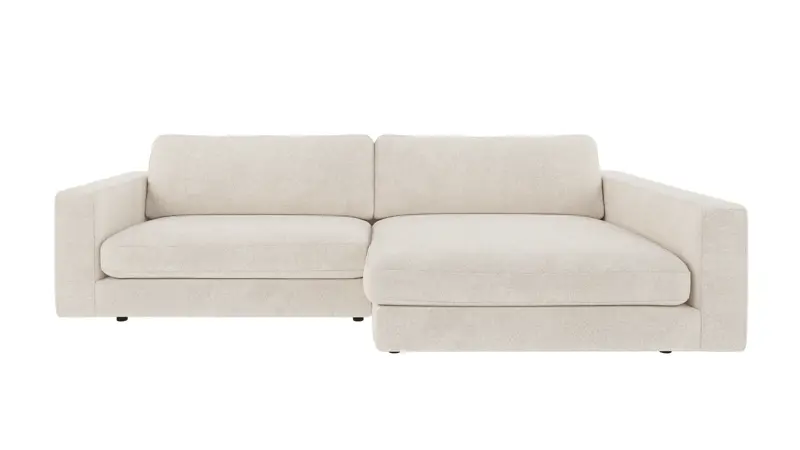 127586 b sb A Duncan sofa 3-seater-chaise longue R ivory fabric Anna #20 (c3).