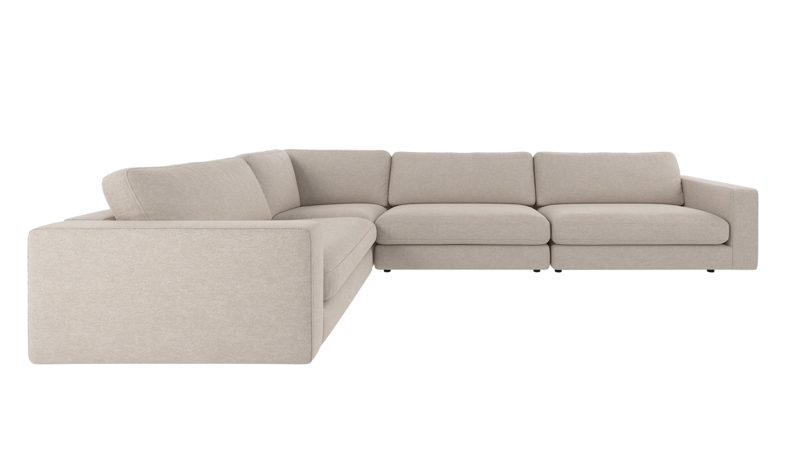 127892 b sb A Duncan corner sofa 2+3-seater beige fabric Oscar #124 (c3).
