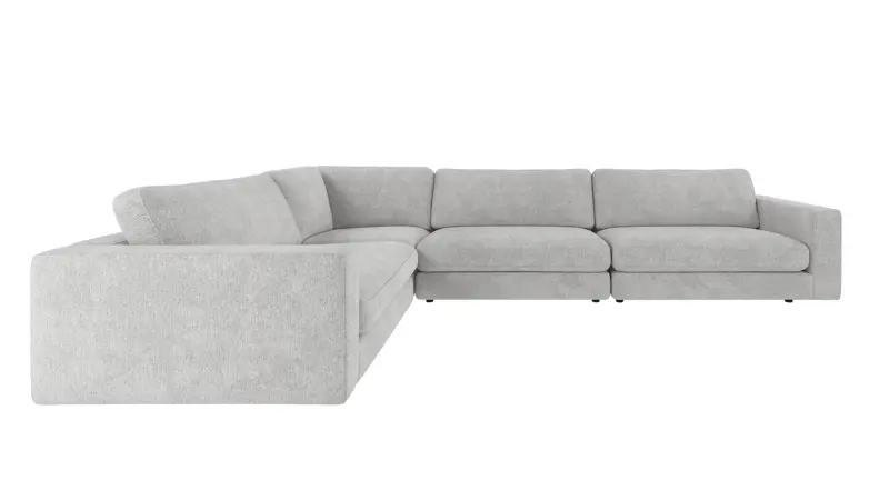 126932 b sb A Duncan corner sofa 2+3-seater light grey fabric Max #60 (c2).