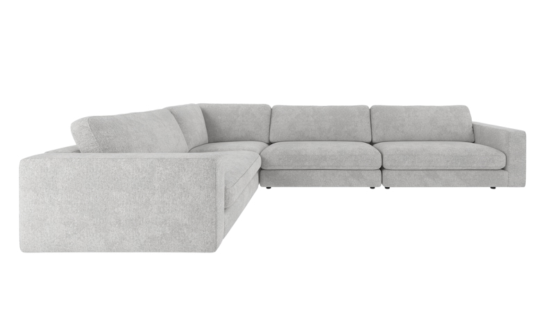 126932 b sb A Duncan corner sofa 2+3-seater light grey fabric Max #60 (c2).
