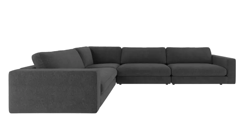 127032 b sb A Duncan corner sofa 2+3-seater dark grey fabric Max #169 (c2).