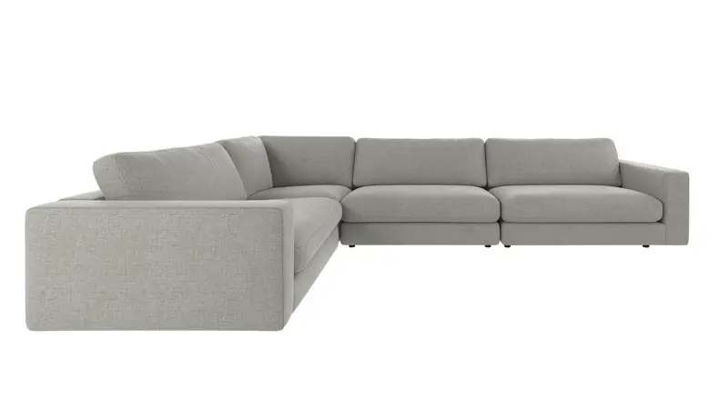 127452 b sb A Duncan corner sofa 2+3-seater medium grey fabric Robin #149 (c3).