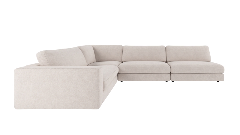 126844 b sb A Duncan corner sofa 2+3-seater open R light beige fabric Brenda #22 (c1).