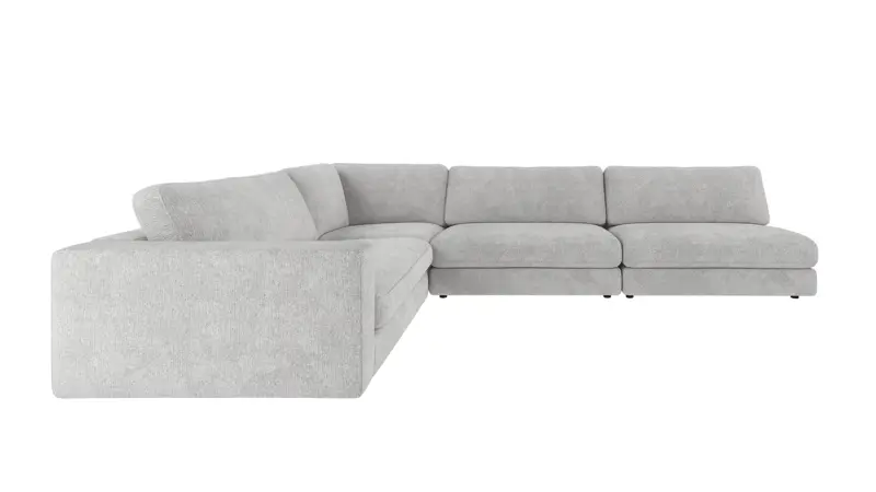 126934 b sb A Duncan corner sofa 2+3-seater open R light grey fabric Max #60 (c2).