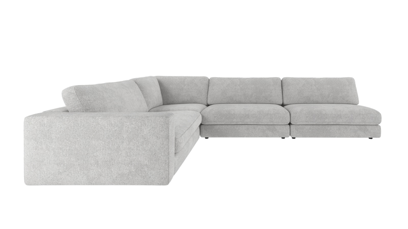 126934 b sb A Duncan corner sofa 2+3-seater open R light grey fabric Max #60 (c2).