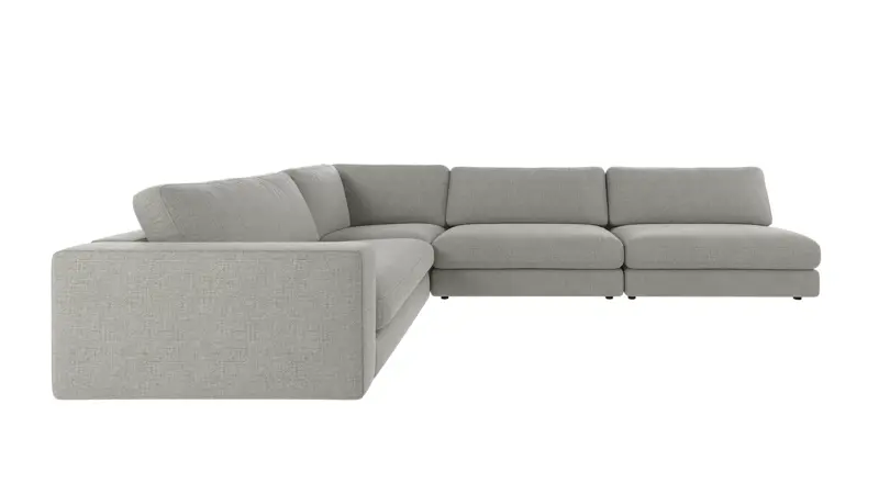 127454 b sb A Duncan corner sofa 2+3-seater open R medium grey fabric Robin #149 (c3).