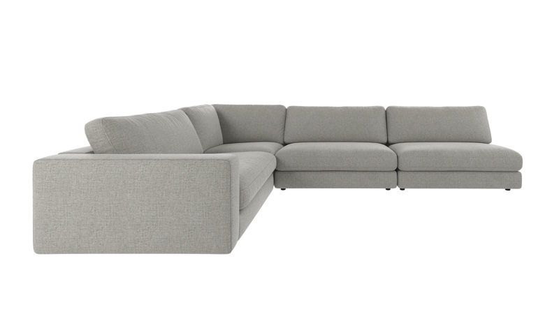 127454 b sb A Duncan corner sofa 2+3-seater open R medium grey fabric Robin #149 (c3).