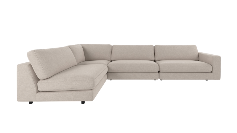 127893 b sb A Duncan corner sofa 2+3-seater open L beige fabric Oscar #124 (c3).