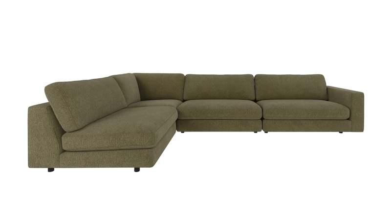 126993 b sb A Duncan corner sofa 2+3-seater open L dark green fabric Max #88 (c2).