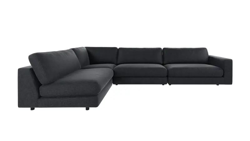 127433 b sb A Duncan corner sofa 2+3-seater open L dark blue fabric Robin #90 (c3).