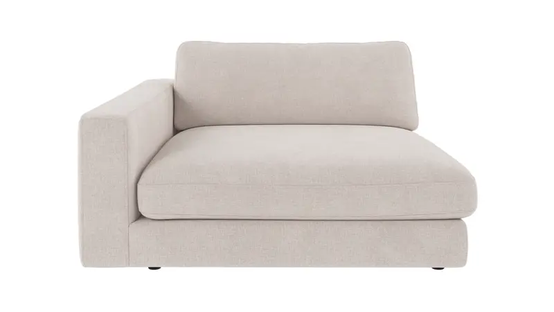 126832 b sb A Duncan 1,5 seater chaise longue L light beige fabric Brenda #22 (c1).