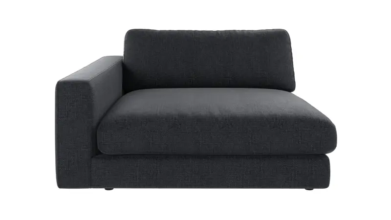 127422 b sb A Duncan 1,5 seater chaise longue L dark blue fabric Robin #90 (c3).