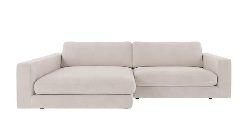 126838 b sb A Duncan sofa 3 seater-chaise longue L light beige fabric Brenda #22 (c1).