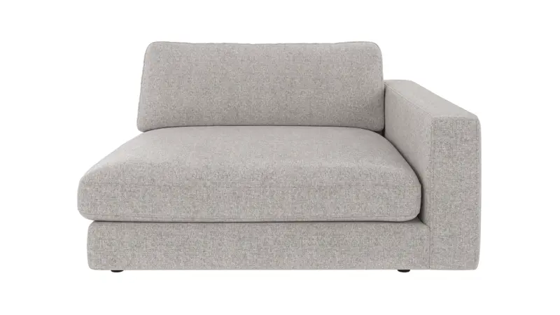 127903 b sb A Duncan 1,5 seater chaise longue R light grey fabric Oscar #196 (c3).