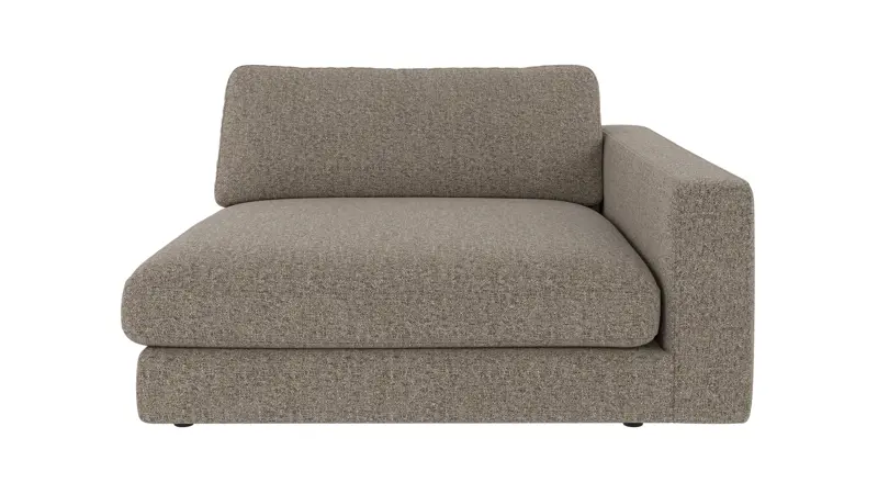 127923 b sb A Duncan 1,5 seater chaise longue R light brown fabric Oscar #13 (c3).