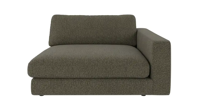 127943 b sb A Duncan 1,5 seater chaise longue R green-brown fabric Oscar #88 (c3).