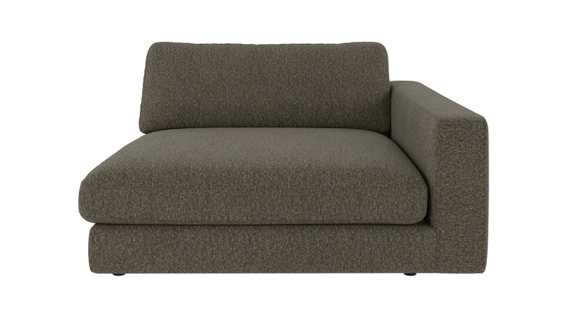 127943 b sb A Duncan 1,5 seater chaise longue R green-brown fabric Oscar #88 (c3).