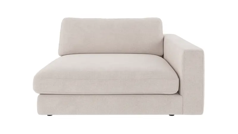 126833 b sb A Duncan 1,5 seater chaise longue R light beige fabric Brenda #22 (c1).