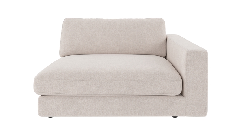 126833 b sb A Duncan 1,5 seater chaise longue R light beige fabric Brenda #22 (c1).