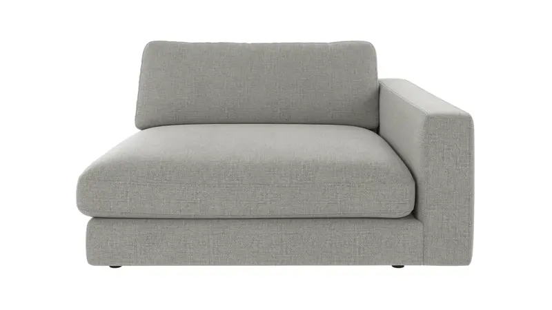 127443 b sb A Duncan 1,5 seater chaise longue R medium grey fabric Robin #149 (c3).