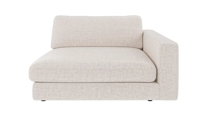 127863 b sb A Duncan 1,5 seater chaise longue R light beige fabric Oscar #1 (c3).