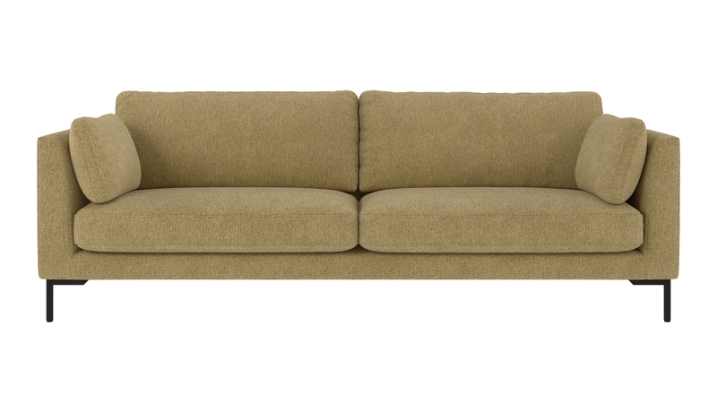 129730 b sb A Corwin sofa 3-seater yellow fabric Max #170 (c2).